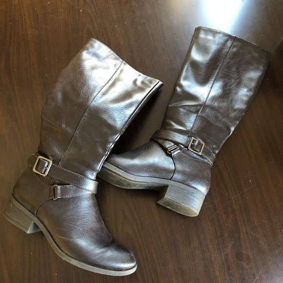Kohl's Shoes - Kohl’s Brown knee-high faux leather boots